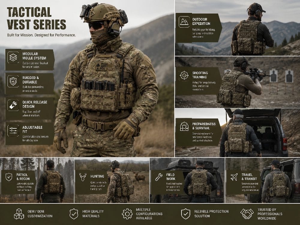 tactical vest series outdoor training hunting patrol survival use case