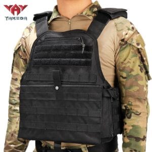 Modular Tactical Vest with Quick Release Zipper and MOLLE System