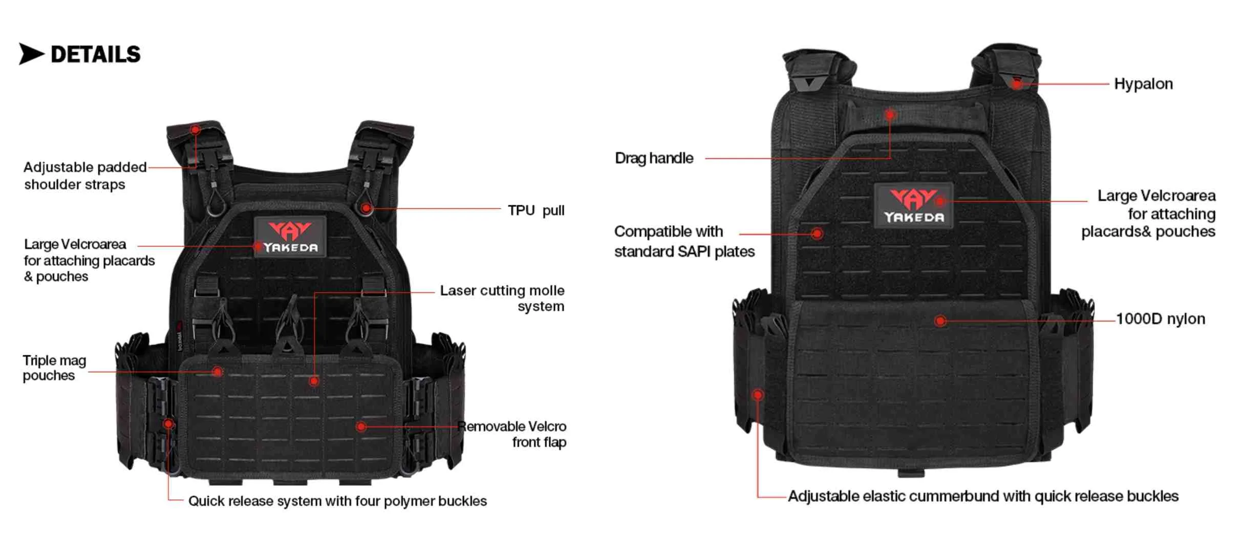 B2B Tactical Plate Carrier VT 6094A MOLLE Combat Vest