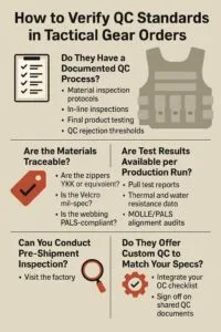 tactical gear QC checklist,Tactical Gear Orders,how to verify tactical gear quality