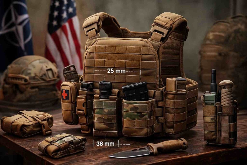 NATO standard spacing,PALS webbing,MOLLE/PALS modular system