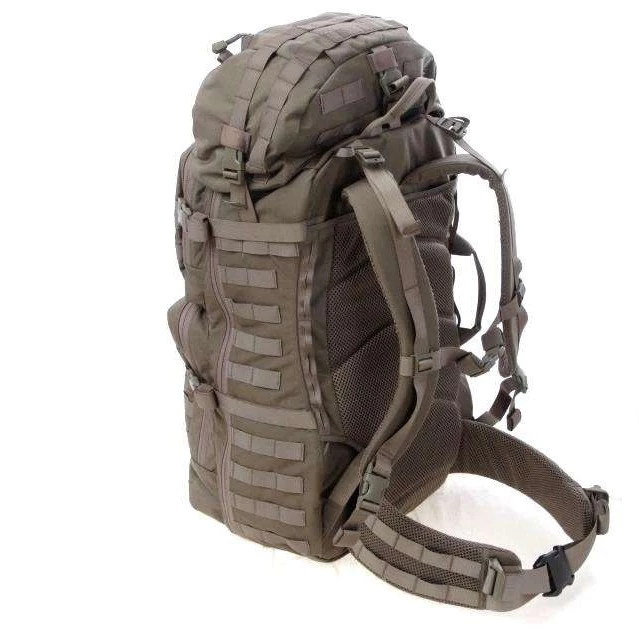 50L tactical rucksack with modular storage design for organized equipment carrying