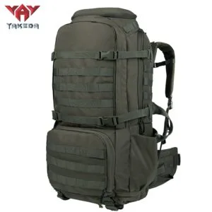 65L tactical backpack side view outdoor expedition pack compression straps