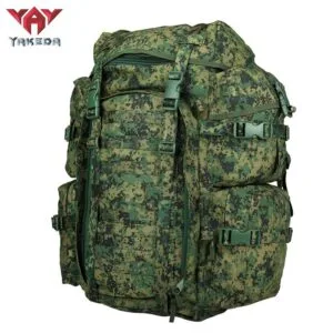 Tactical field backpack with reinforced side pouches and compression system
