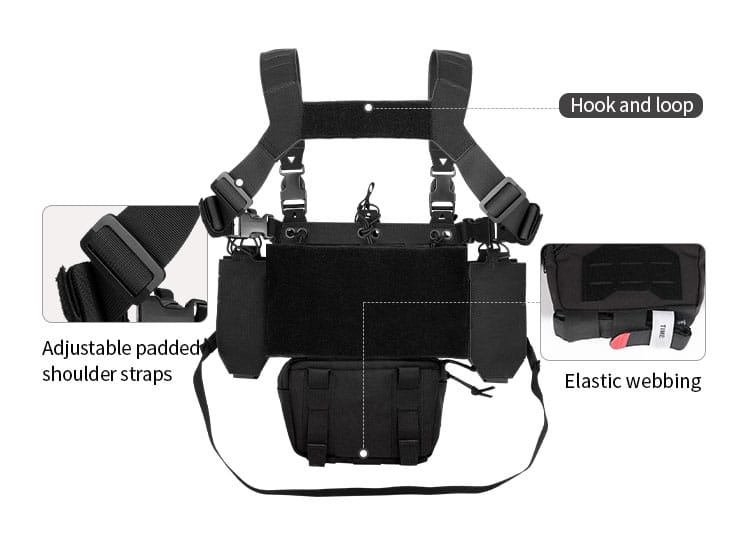 low profile tactical chest rig vest for shooting and rapid deployment