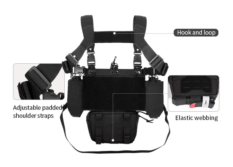 low profile tactical chest rig vest for shooting and rapid deployment
